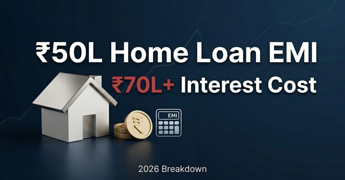How Much EMI for ₹50 Lakh Home Loan? Monthly Payment, Total Interest & Savings (2026)