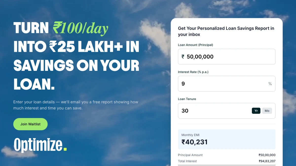 Optimize — Pay Less Interest on Your Home Loan